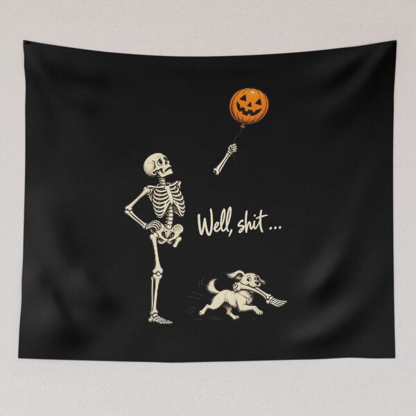 Item preview, Funny Skeleton Losing Bones to a Puppy designed and sold by RenettaFunky.