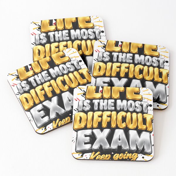Item preview, Life Is The Most Difficult Exam - 3D Motivational Typography Design designed and sold by PositiveEcho.