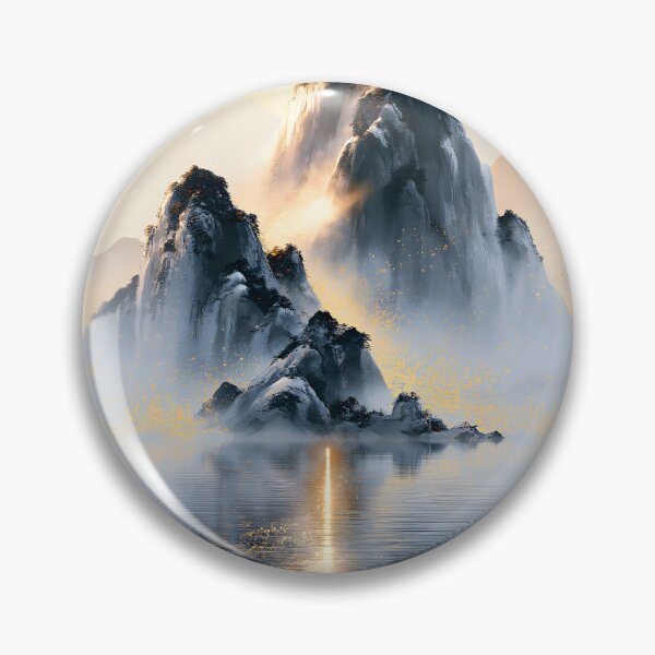 Item preview, Ink Mountain Moon Lake designed and sold by VisionaryVeils.