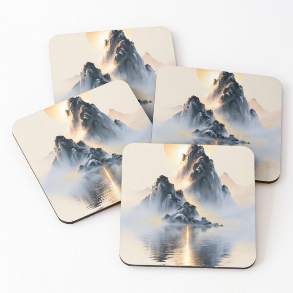Item preview, Ink Mountain Moon Lake designed and sold by VisionaryVeils.