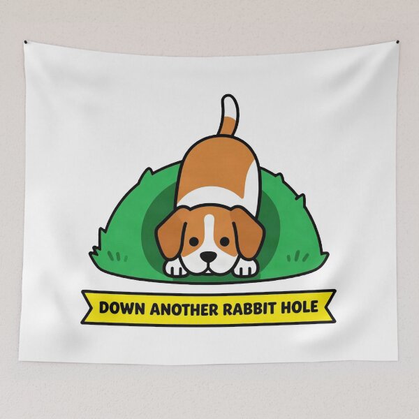 Item preview, Down Another Rabbit Hole - Funny ADHD Chaos Beagle designed and sold by Arc2020.