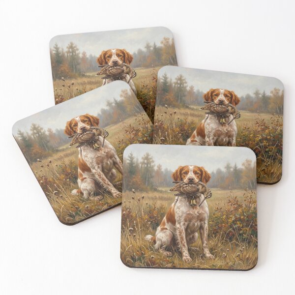 Item preview, French Brittany Spaniel with Woodcock — Traditional Hunting Art designed and sold by TammyHunterArt.