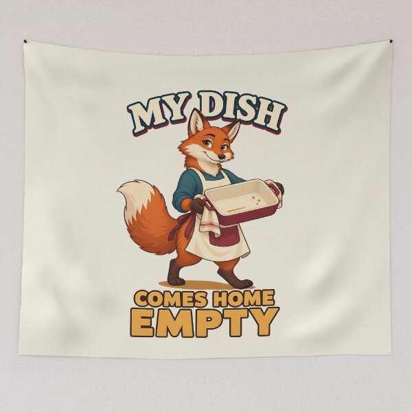 Item preview, My Dish Comes Home Empty Thanksgiving Baking Fox designed and sold by MythicCotton.