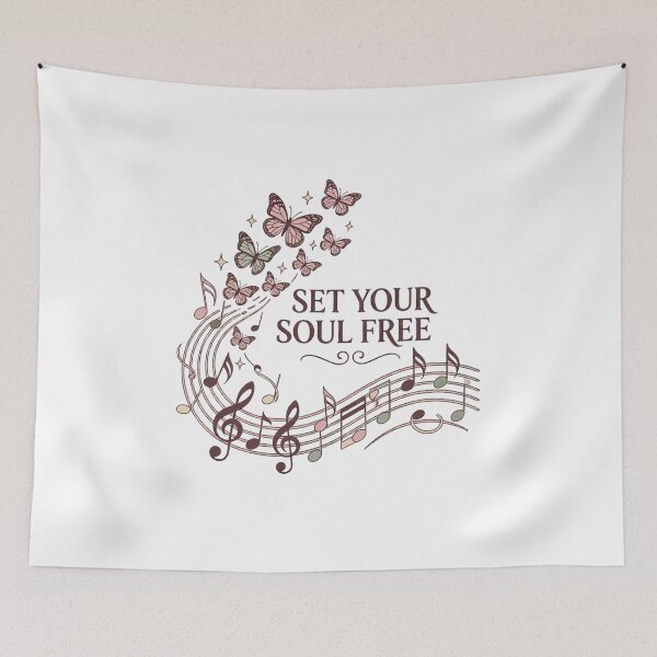 Item preview, Set Your Soul Free Butterfly Art — Boho Music Lover & Spiritual Gift designed and sold by cannsuh.