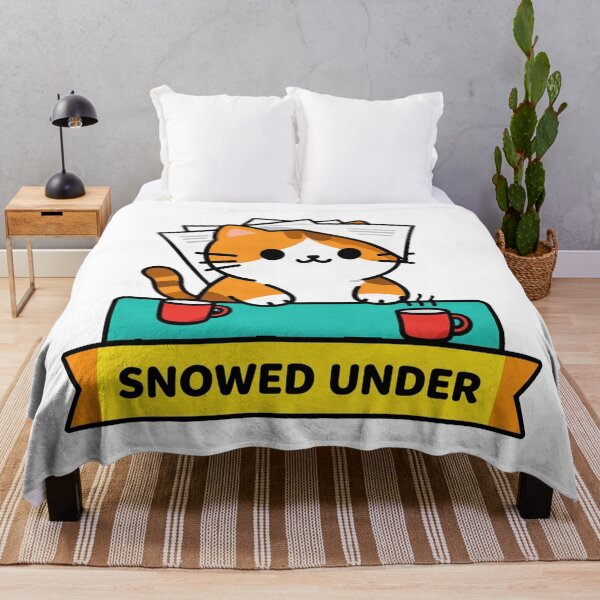 Item preview, Snowed Under - Tired Introvert Calico Cat Burnout Meme designed and sold by Arc2020.