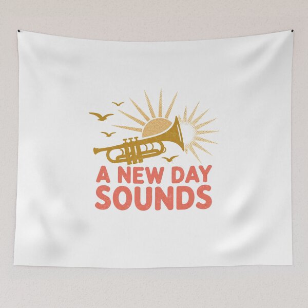 Item preview, A New Day Sounds Vintage Trumpet Art — Retro Jazz & Morning Motivation Gift designed and sold by cannsuh.