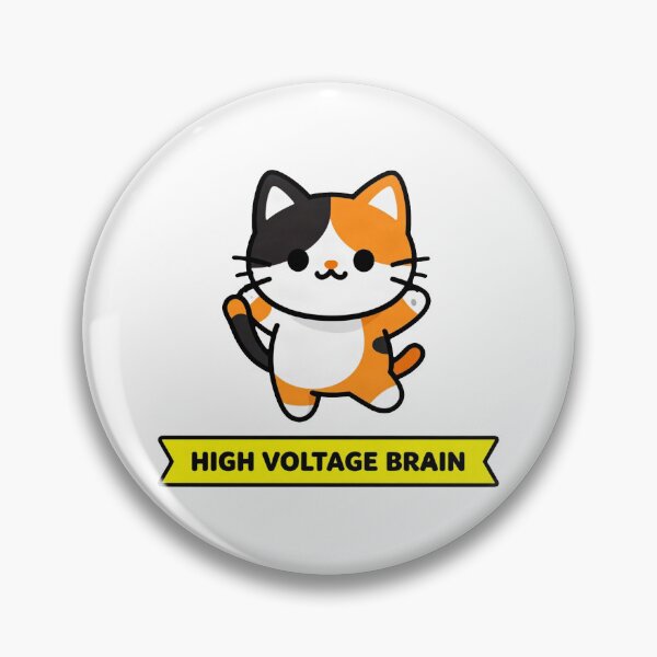 Item preview, High Voltage Brain - Funny ADHD Chaos Calico Cat Meme designed and sold by Arc2020.