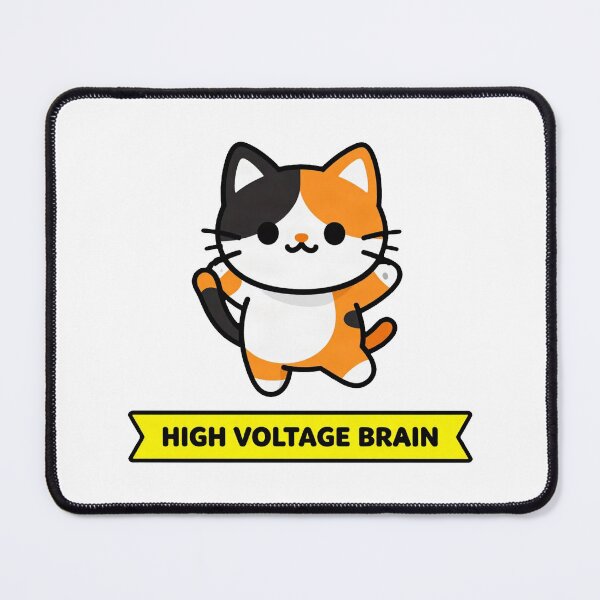 Item preview, High Voltage Brain - Funny ADHD Chaos Calico Cat Meme designed and sold by Arc2020.