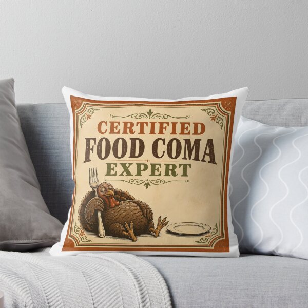 Item preview, Certified Food Coma Expert – Sleeping Turkey Badge designed and sold by OliviaHayesArt.