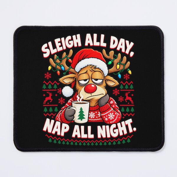 Item preview, Sleigh All Day Funny Christmas Jumper Reindeer Coffee Nap Holiday Sweater designed and sold by w1ckerman.
