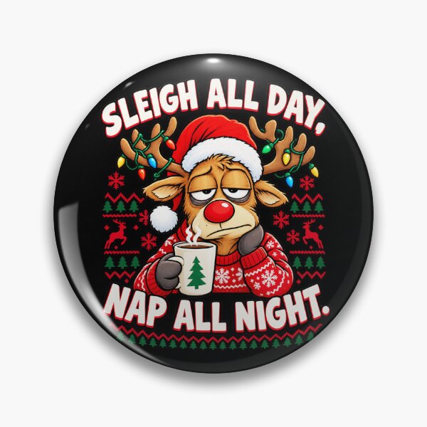 Item preview, Sleigh All Day Funny Christmas Jumper Reindeer Coffee Nap Holiday Sweater designed and sold by w1ckerman.