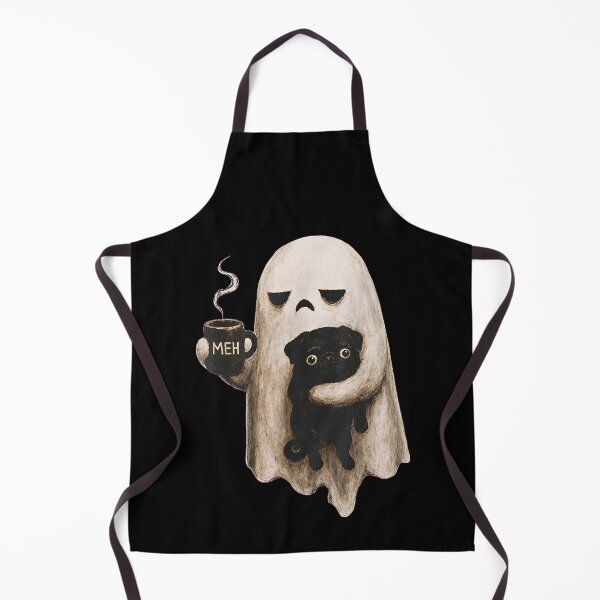 Item preview, Grumpy Ghost Holding Pug and Coffee designed and sold by RenettaFunky.