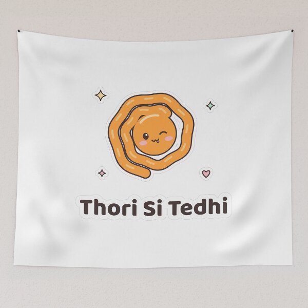 Item preview, Cute Kawaii Jalebi - Thori Si Tedhi Desi Sticker designed and sold by Chai & Chaos.