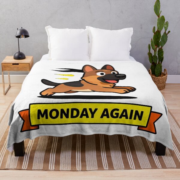 Item preview, Monday Again - Dramatic Running German Shepherd Chaos Meme designed and sold by Arc2020.