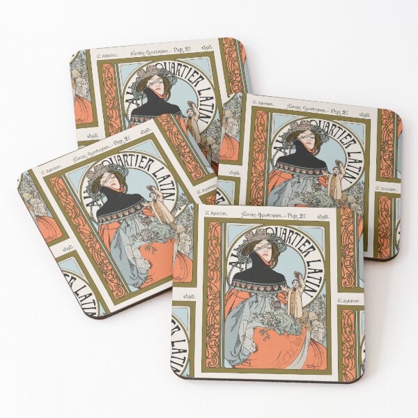 Item preview, Au Quartier Latin Mucha 1898 designed and sold by artofuniverse.
