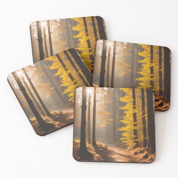 Item preview, Cozy Golden Autumn Forest Path designed and sold by ChromaLens.