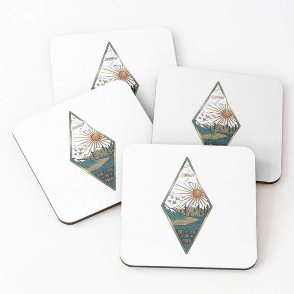 Item preview, The Journey Is The Path - Vintage Nature Mountain & Sun Badge designed and sold by T-ShirtTerrace.