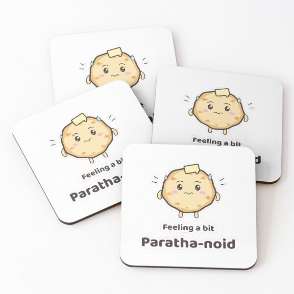 Item preview, Cute Paratha - Feeling a Bit Paratha-noid Pun Sticker designed and sold by Chai & Chaos.
