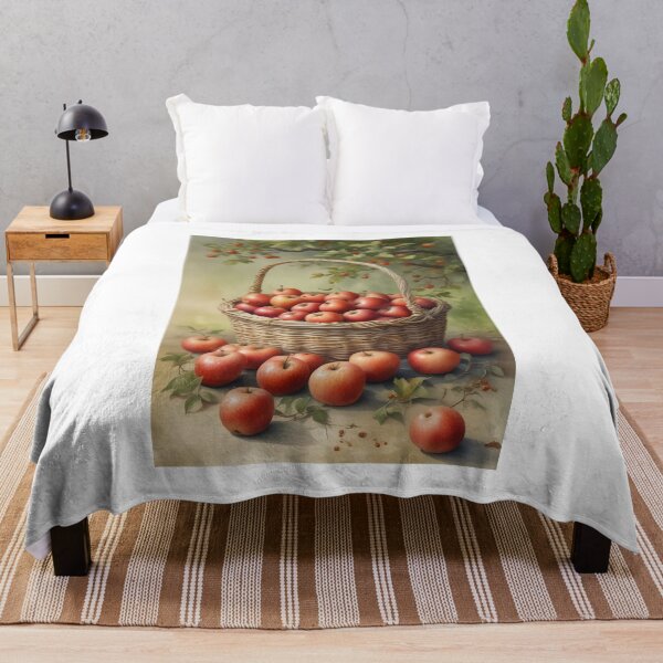 Item preview, Basket of Red Apples Watercolor designed and sold by ChromaLens.