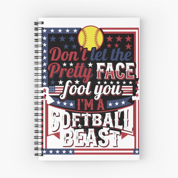 Item preview, Don't Let The Pretty Face Fool You I'm A Softball Beast Player Women Patriotic Athlete designed and sold by SofiBlair.