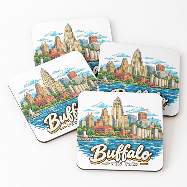 Item preview, Hand Drawn Buffalo New York Travel Souvenir Landmark Gift designed and sold by MichaeIRellov.