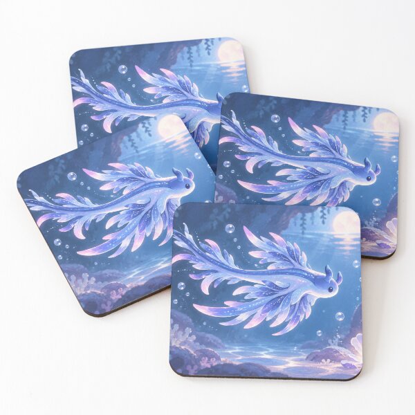 Item preview, Blue Dragon Slug Gliding Through a Moonlit Grotto designed and sold by AshiraCreations.