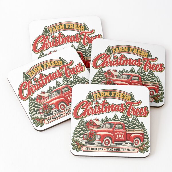 Item preview, Farm Fresh Christmas Trees – Vintage Red Truck Tree Farm Retro Christmas Graphic designed and sold by BakersTees.