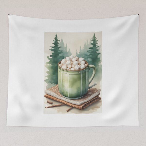 Item preview, Hot Chocolate with Marshmallows Watercolor designed and sold by ChromaLens.