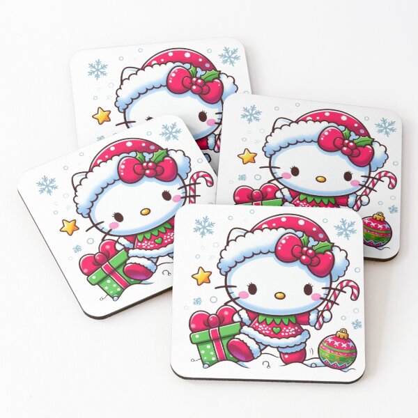 Item preview, Hello Kitty Christmas Elf with Snowman – Cute Kawaii Retro Winter Red Holiday Aesthetic Design designed and sold by rfd2.