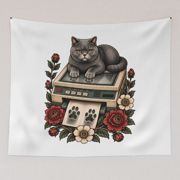Item preview, Cat Copy Machine Funny Pet Office designed and sold by Old's Cool Cat Studio.