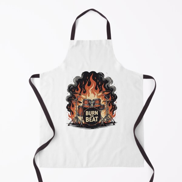 Item preview, Burn The Beat Flaming Drum Set Art — Heavy Metal Drummer & Rock Music Lover Gift designed and sold by cannsuh.