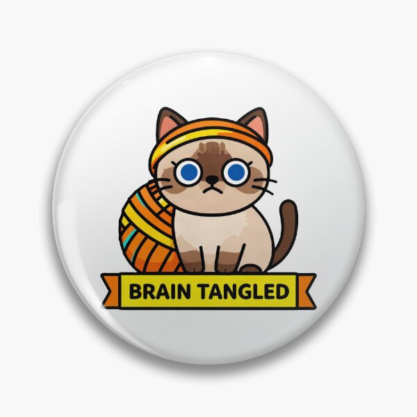 Item preview, Brain Tangled - Funny ADHD Anxiety Siamese Cat Meme designed and sold by Arc2020.