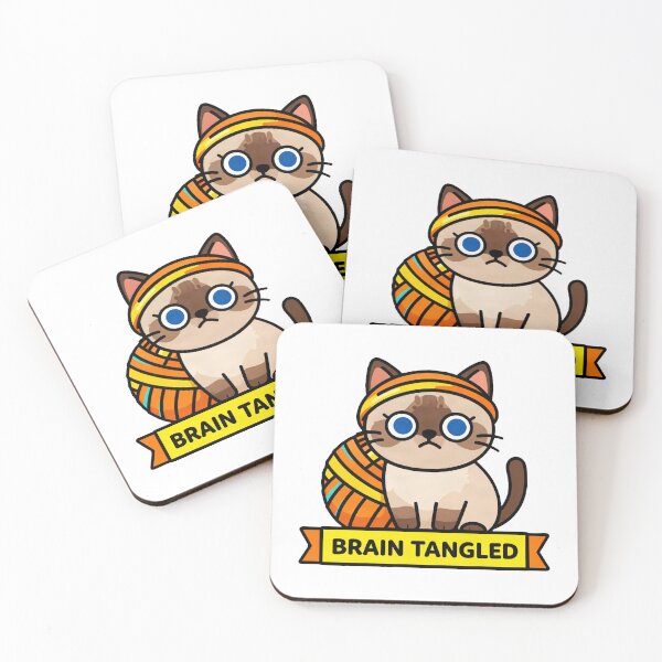 Item preview, Brain Tangled - Funny ADHD Anxiety Siamese Cat Meme designed and sold by Arc2020.