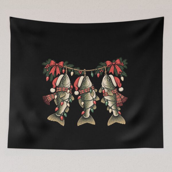 Item preview, Three Christmas Fish with Hats and Lights designed and sold by 68MadagascarZoo.