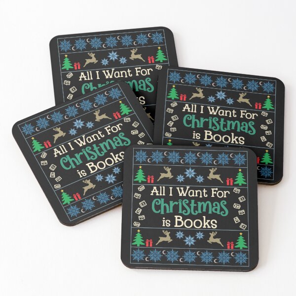Item preview, Copy of All I Want for Christmas Is Books | Cozy Bookish Christmas designed and sold by Leslie Makes Stuff.