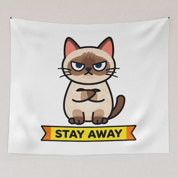 Item preview, Stay Away - Sassy Siamese Cat Introvert Meme designed and sold by Arc2020.