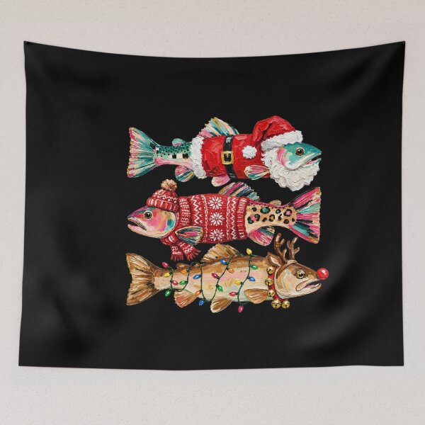 Item preview, Three Christmas Fish with Hats and Lights designed and sold by 68MadagascarZoo.