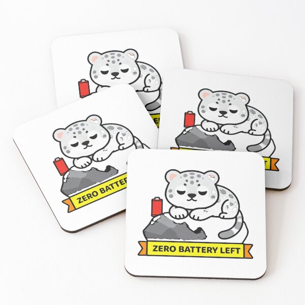 Item preview, Zero Battery Left - Funny Introvert Snow Leopard Meme designed and sold by Arc2020.