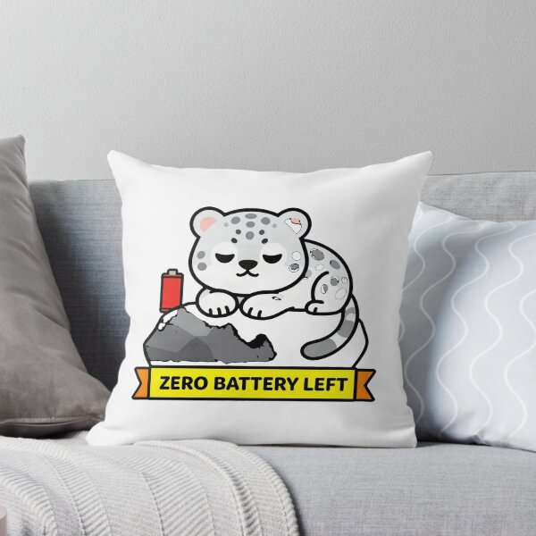 Item preview, Zero Battery Left - Funny Introvert Snow Leopard Meme designed and sold by Arc2020.