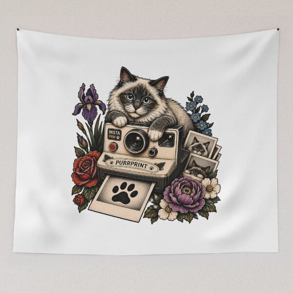 Item preview, Instapaw Purrprint Cat Vintage Camera designed and sold by Old's Cool Cat Studio.