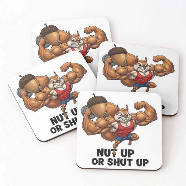 Item preview, Buff Squirrel Nut Up or Shut Up - Motivational Gym Humor and Fitness Gift designed and sold by Luminari Creations.