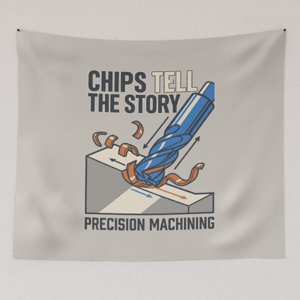 Item preview, Chips Tell the Story | CNC Precision Machining designed and sold by Amr Darwish Graphic designer.