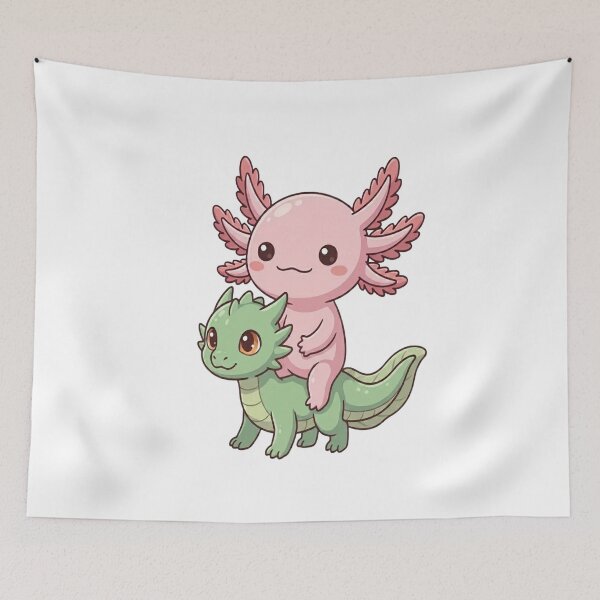 Item preview, Cute Pink Axolotl Riding Dragon designed and sold by Ella_Sketch.