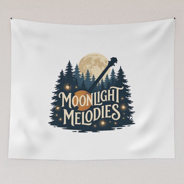 Item preview, Moonlight Melodies Vintage Banjo Art — Indie Folk Music & Camping Lover Gift designed and sold by cannsuh.