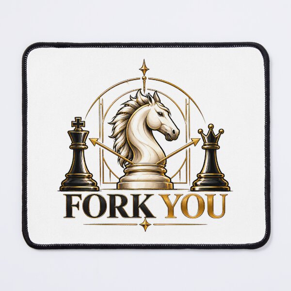 Item preview, Chess motif knight fork designed and sold by smellypumpy.