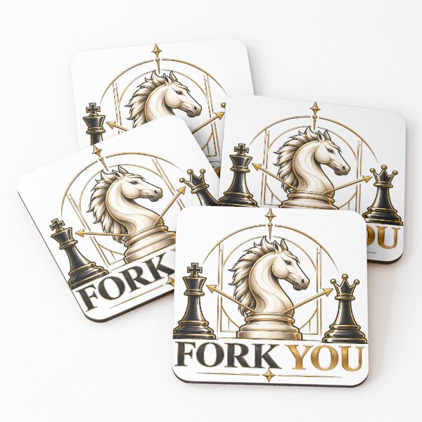 Item preview, Chess motif knight fork designed and sold by smellypumpy.