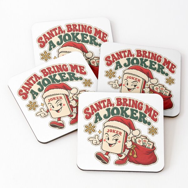 Item preview, Funny Mahjong Christmas Design - Santa Bring Me A Joker designed and sold by TeeVex.