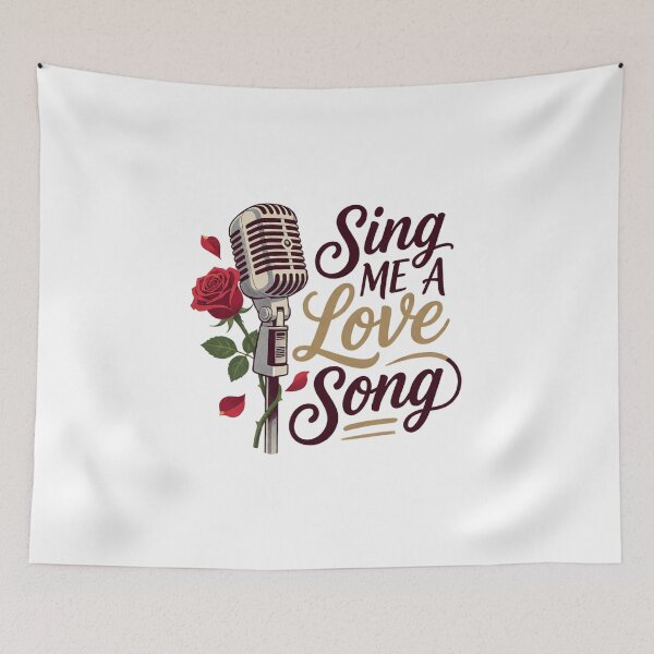 Item preview, Sing Me A Love Song Vintage Microphone & Rose Art — Romantic Singer Gift designed and sold by cannsuh.
