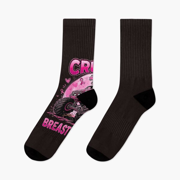 Item preview, Crush Breast Cancer Monster Truck T-Rex Pink Ribbon Awareness Graphic designed and sold by mari-kayden.