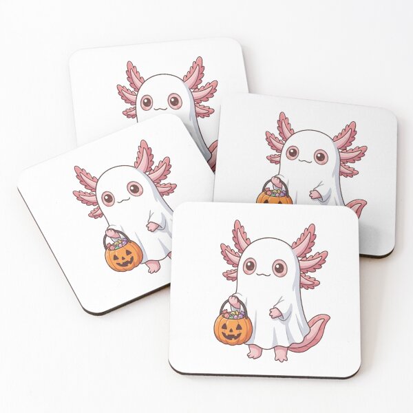 Item preview, Cute Ghost Axolotl Trick Or Treat designed and sold by Ella_Sketch.